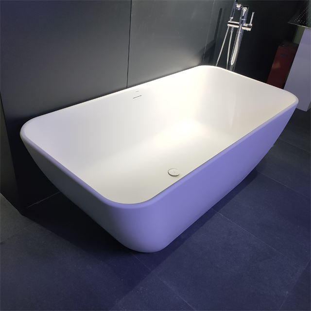 Spacious Triangle Solid Surface Freestanding Bathtub